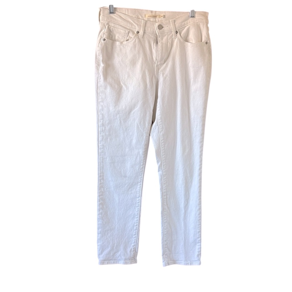 Levi's Classic Straight Leg White Stretch Jeans Women's Size 28 Waterless